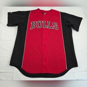 Majestic Chicago Bulls Jersey XL Black Red 90s Vintage Made In USA